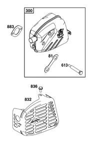 Exhaust Group Diagram and Parts List for 10060B-0195-H5  Briggs and Stratton Engine